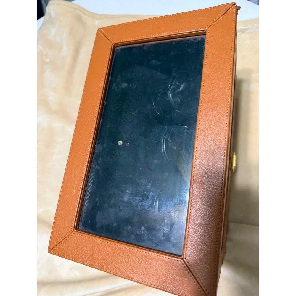 Orbita Triple Watch Winder Mens Tan Brown Leather Programmable (Parts Only)